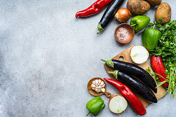 Vegetable still life with organic vegetables