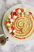 Strawberry and Pistachio Wrap Cake