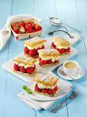 Fruity napoleons with strawberries and cream