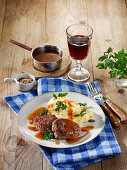 Meatballs with potato and carrot mash