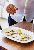 Red snapper in a salt crust with lemon