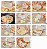 Prepare sweet strawberry rolls with icing