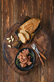 Homemade venison pâté and wholemeal bread