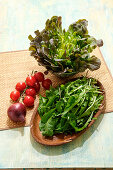 Ingredients for a dandelion salad