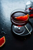 Negroni cocktail with pink grapefruit