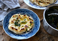 Flatbread with yoghurt and herb butter