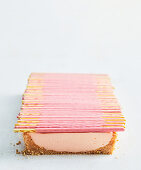 Pocky sticks cheesecake with pink icing