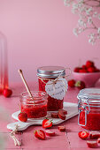 Rhubarb compote with strawberries