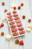 Strawberry ice cubes