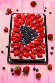 Strawberry blueberry cake