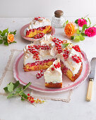 Redcurrant tart with meringue topping