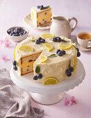 Lemon cake with blueberries