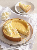 French cheesecake with vanilla cream