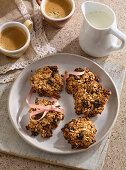 Oat cookies with dried cranberries