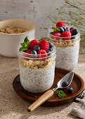 Oatmeal with poppy seeds and fresh berries