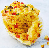 Gluten-free cheese, sweetcorn and pepper muffins