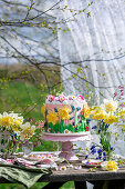 Floral buttercream cake for Easter