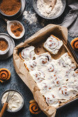 Cinnamon buns with cream cheese frosting