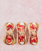 Strawberry cheesecake tacos with shredded coconut