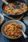 Pasta mit Chorizo und Kohl