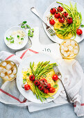 Polenta mit Wildspargel und Kirschtomaten aus dem Ofen