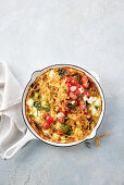 Spinach frittata with tomatoes and feta