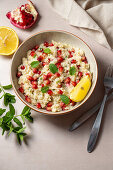 Pomegranate couscous with fresh mint