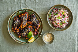 Fried chicken with miso and gochujang butter