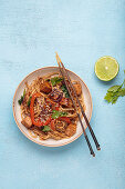 Japchae - Korean glass noodles with vegetables and sesame seeds