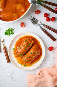 Cabbage rolls in tomato sauce