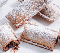 Chocolate bars in a puff pastry shell