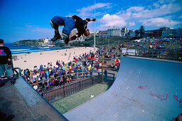 Rollerblading, Halfpipe, Bondi Beach, NSW Australien