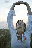 Girl at sunset, Girl at sunset, Young women at sunset, wellness people