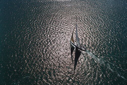Aerial Photo, NZL-40 Yacht, Waitemata Harbour Auckland, New Zealand