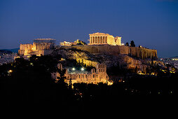 Acropolis, View f. Philopappos Hill, Athens, Greece
