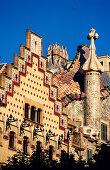 Facade Casa Batllo Gaudi Barcelona, Facades of Casa Battlo, Casa Amatller from A. Gaudi, Barcelona, Catalonia, Spain