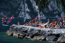 Strand, Torbole, Gardasee, Trentino, Italien