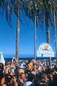 Disco Beach Bora-Bora, Platja dén Bossa, Ibiza Balearen, Spanien