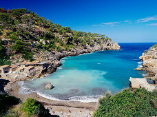 Cala Deya, Strand in der Nähe von Deya, Serra de Tramuntana, Mallorca, Balearen, Mittelmeer, Spanien