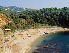 Beach, Barabarca Bay, near Capoliveri, Elba, Tuscan Island, Mediterranean Sea, Tuscany, Italy