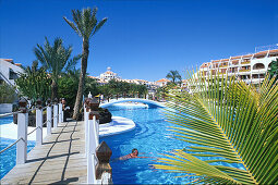 Open-air swimming pool, Hotel Santiago III, Playa de las Americas, Tenerife, Canary Islands, Spain