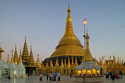 Shwedagon Pagoda, evening light, Yangon, Myanmar