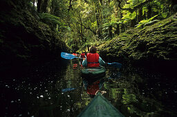 People kayaking in Opara Basin, Box Canyon, West Coast, South Island, New Zealand, Oceania