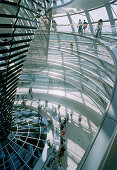 People visiting cupola, Reichstag building (parliament), Berlin, Germany