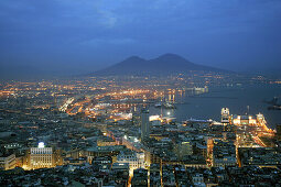 Napoli panoramic view & Vesuv, Neapel, Panorama mit Hafen und Vesuv