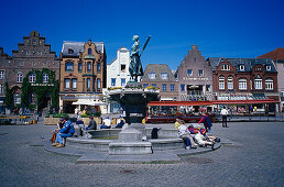 Market Square, Husum, Nordfriesland, Schleswig-Holstein Germany