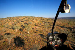 aerial view out of helicopter window, outback Australia