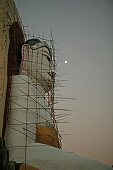 Kyaikpun Pagoda, sitting Buddha, scaffolding, Bago, Myanmar