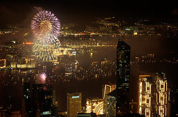 Silvesterfeuerwerk, Hongkong, China