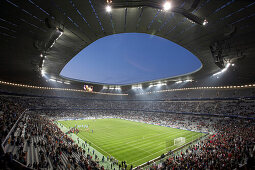 Interior view of the football stadium Allianz Arena, Munich, Bavaria, Germany